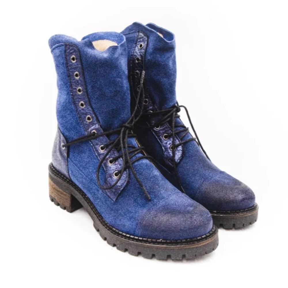 Casta MISSY Combat Boot Navy Blue